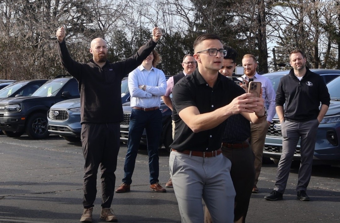 Dealer training session on a Ford lot